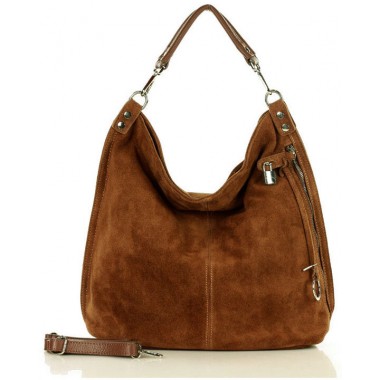 35. Suede Schultertasche Hobo für Damen | Braun, Schwarz, Beige